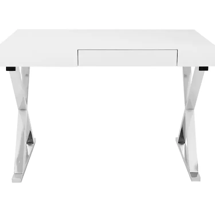 white_luster_chrome_leg_desk_4.webp Luster Chrome Leg Desk>Kirklands Home Cheap