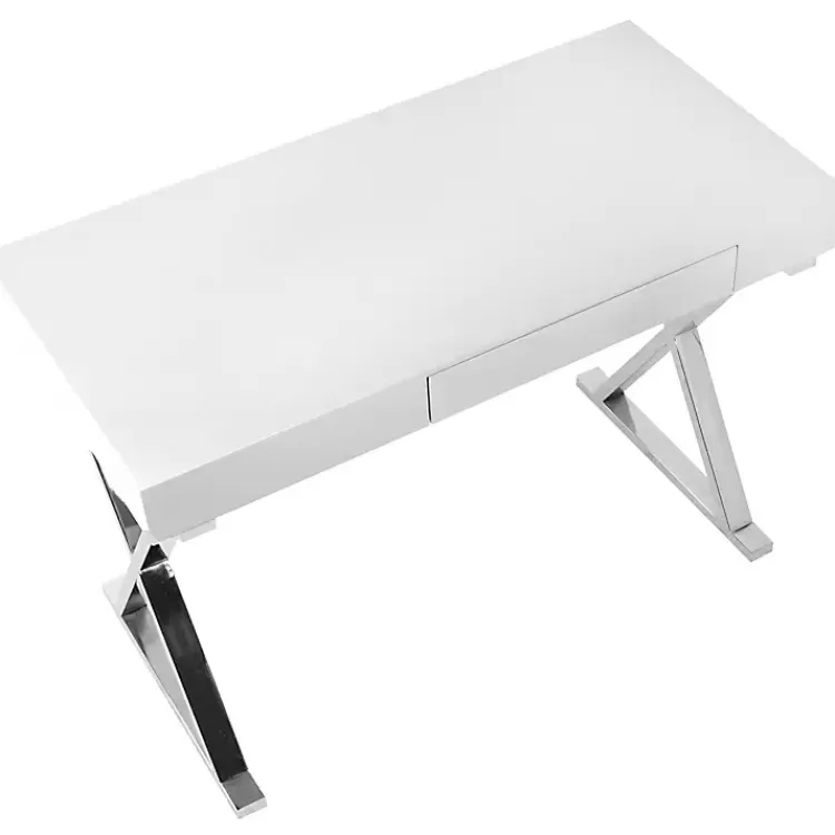 white_luster_chrome_leg_desk_5.webp Luster Chrome Leg Desk>Kirklands Home Cheap