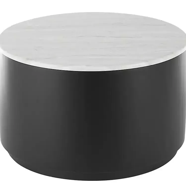 Marble & Black Metal Storage Coffee Table>Kirklands Home Sale