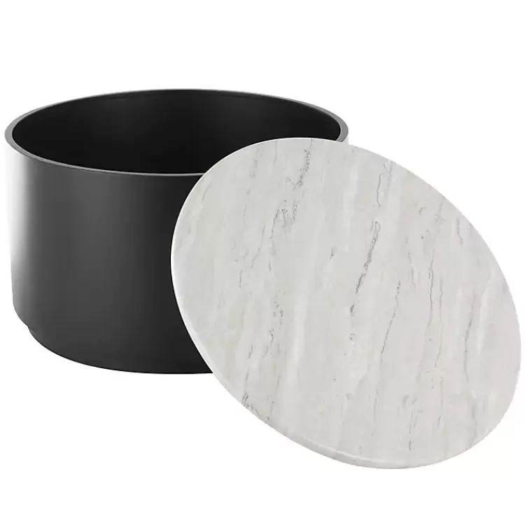 Marble & Black Metal Storage Coffee Table>Kirklands Home Sale