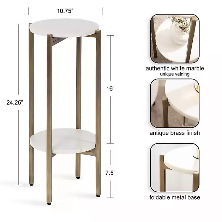 Marble Gold Accent Table>Kirklands Home New