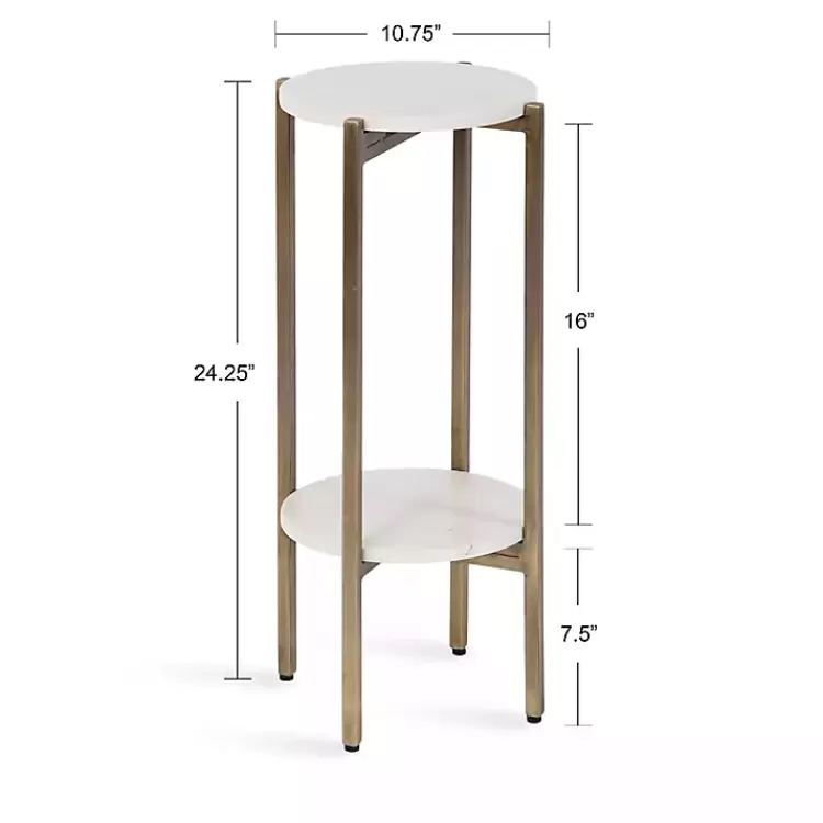white_marble_gold_accent_table_10.webp Marble Gold Accent Table>Kirklands Home New