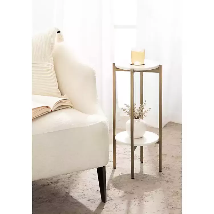 white_marble_gold_accent_table_6.webp Marble Gold Accent Table>Kirklands Home New