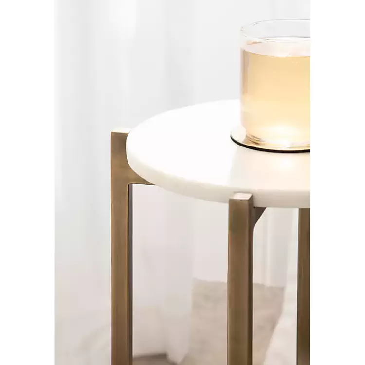 white_marble_gold_accent_table_8.webp Marble Gold Accent Table>Kirklands Home New