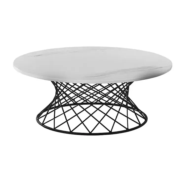 Marble Round Black Loxley Coffee Table>Kirklands Home Fashion