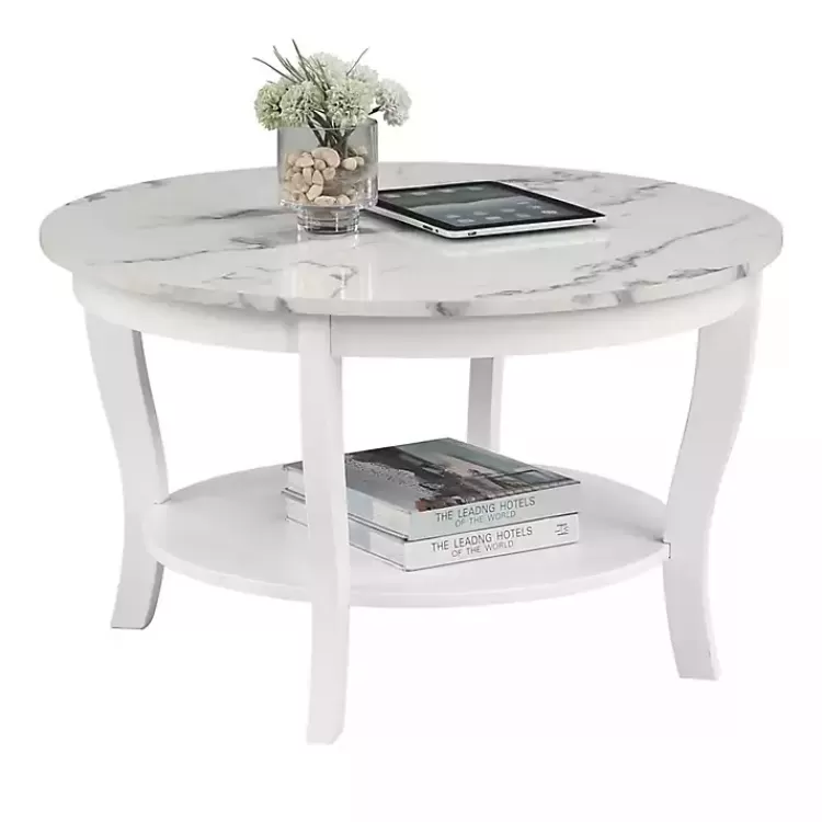 white_marble_round_coffee_table_2.webp Marble Round Coffee Table>Kirklands Home Discount
