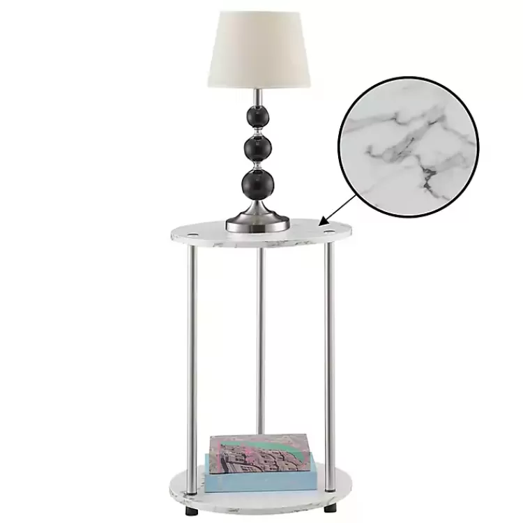 white_marble_two_tiered_metal_accent_table_2.webp Marble Two Tiered Metal Accent Table>Kirklands Home Outlet