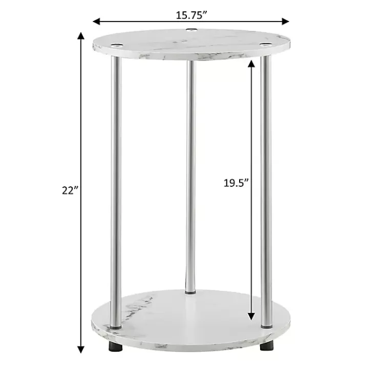 white_marble_two_tiered_metal_accent_table_3.webp Marble Two Tiered Metal Accent Table>Kirklands Home Outlet