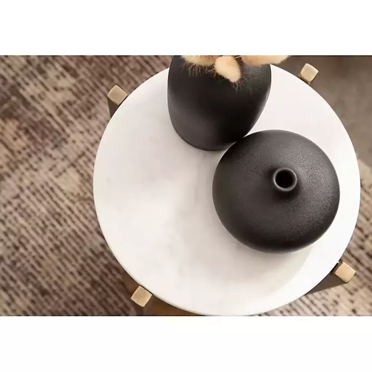 white_marble_walnut_accent_table_10.webp Marble Walnut Accent Table>Kirklands Home Outlet