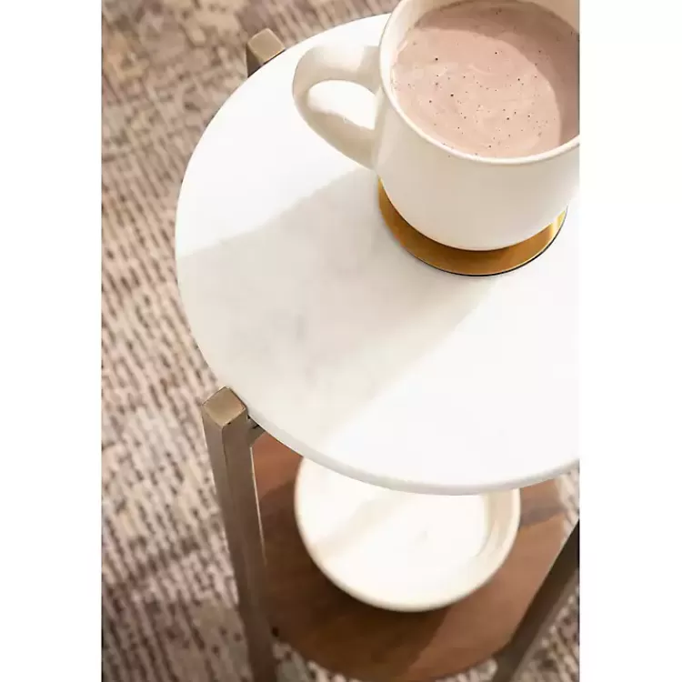 white_marble_walnut_accent_table_8.webp Marble Walnut Accent Table>Kirklands Home Outlet