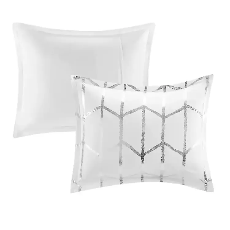 white_metallic_pc_twintwin_xl_comforter_set_5.webp White Metallic 4-pc. Twin/Twin XL Comforter Set>Kirklands Home Clearance