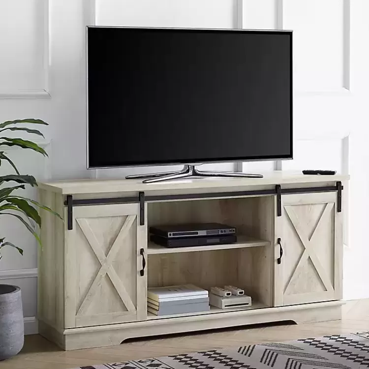 Oak Sliding Barn Door TV Stand>Kirklands Home Clearance