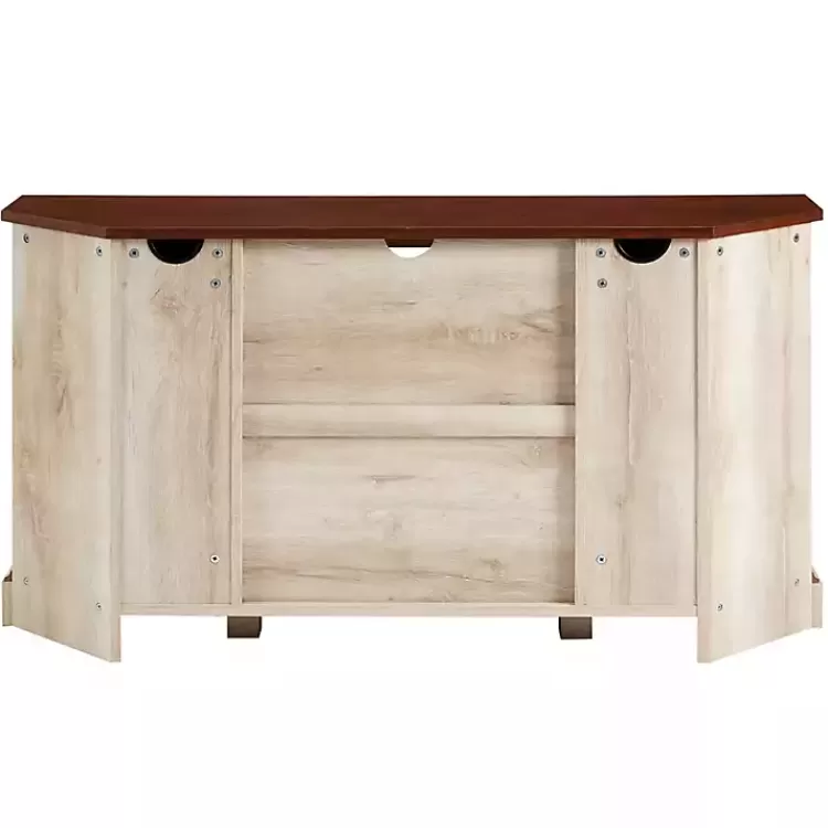 White Oak Sliding Barn Doors Corner TV Stand>Kirklands Home Online