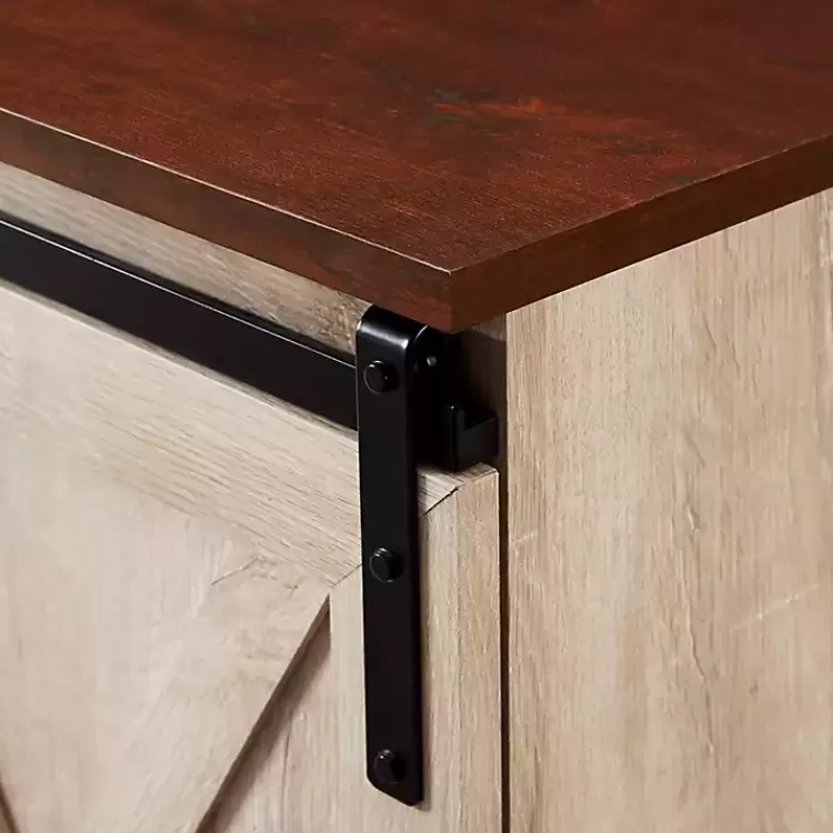 White Oak Sliding Barn Doors Corner TV Stand>Kirklands Home Online