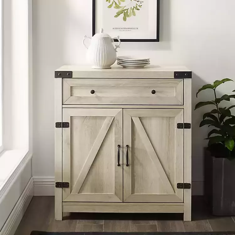 Oak Wash Wooden and Metal Barn Door Cabinet>Kirklands Home Discount