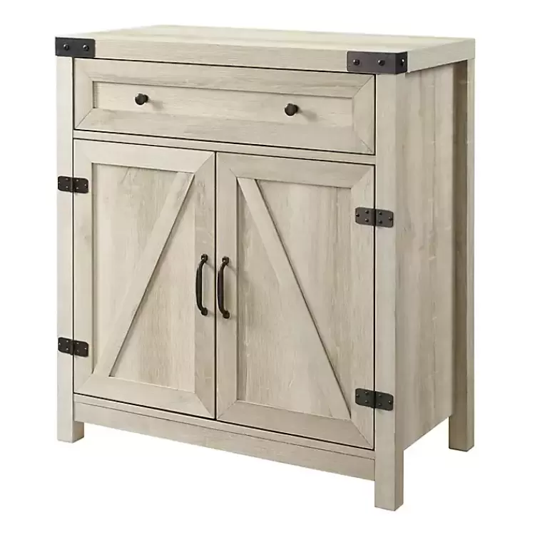 Oak Wash Wooden and Metal Barn Door Cabinet>Kirklands Home Discount