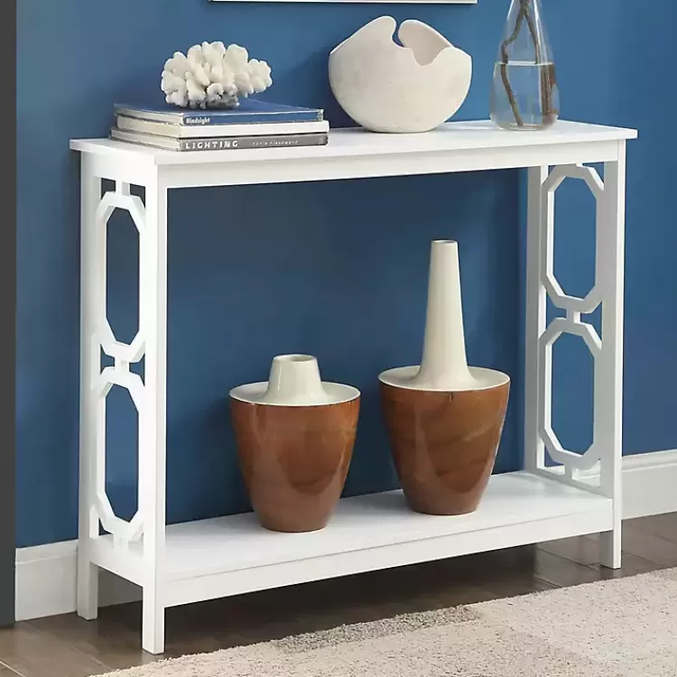 Octagon Single Shelf Console Table>Kirklands Home Shop