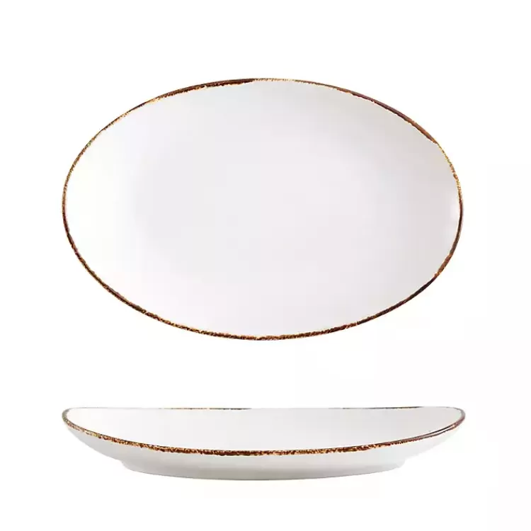 Oval Ceramic Rimmed Serving Platter>Kirklands Home Flash Sale