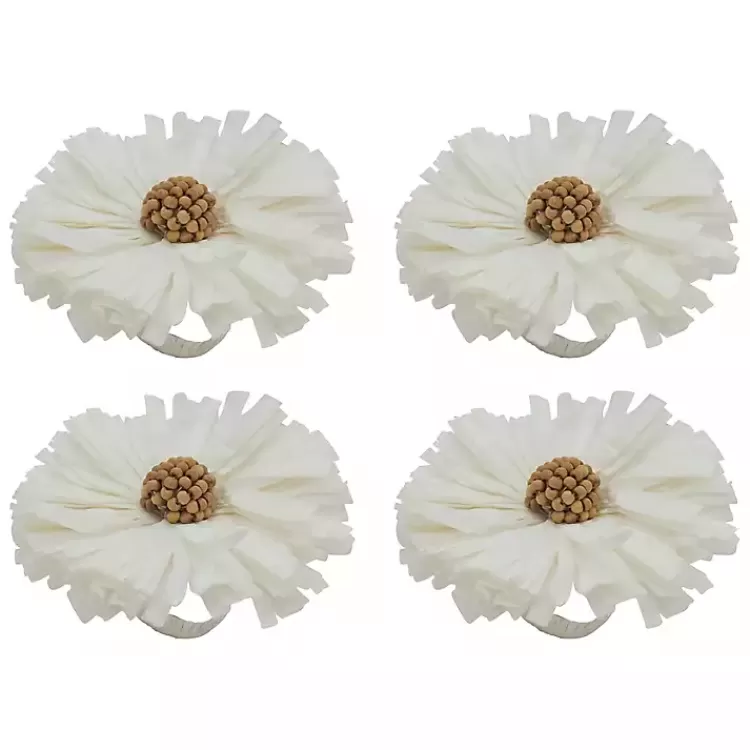 Raffia Flower Napkin Rings, Set of 4>Kirklands Home Outlet