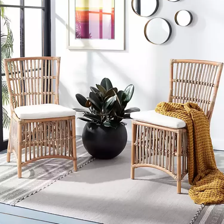white_rattan_erika_dining_chairs_set_of__9.webp Rattan Erika Dining Chairs, Set of 2>Kirklands Home Cheap