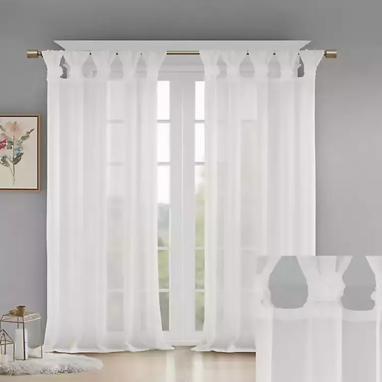 white_rosette_tab_top_curtain_panel__in_2-1.webp Rosette Tab Top Curtain Panel, 95 in.>Kirklands Home Clearance