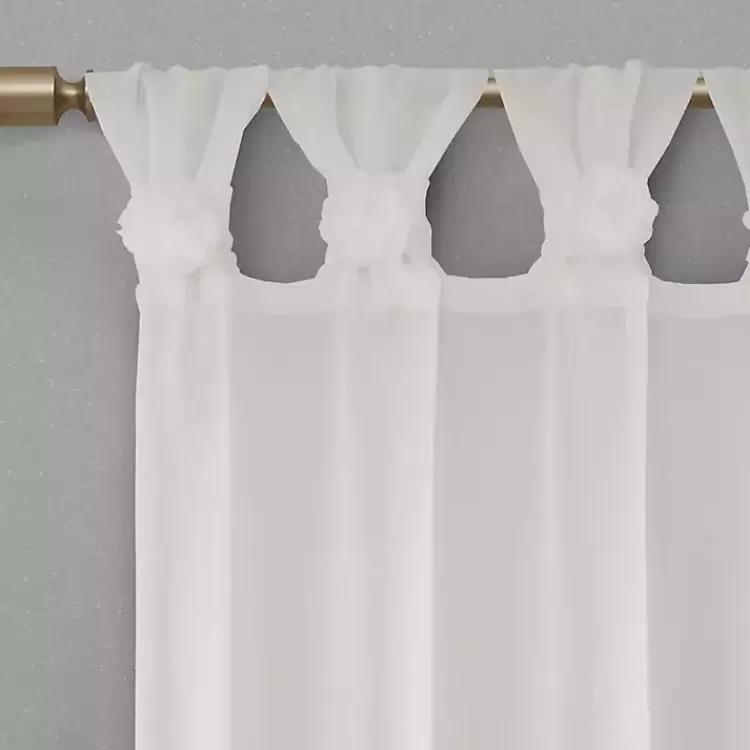 white_rosette_tab_top_curtain_panel__in_3-1.webp Rosette Tab Top Curtain Panel, 95 in.>Kirklands Home Clearance