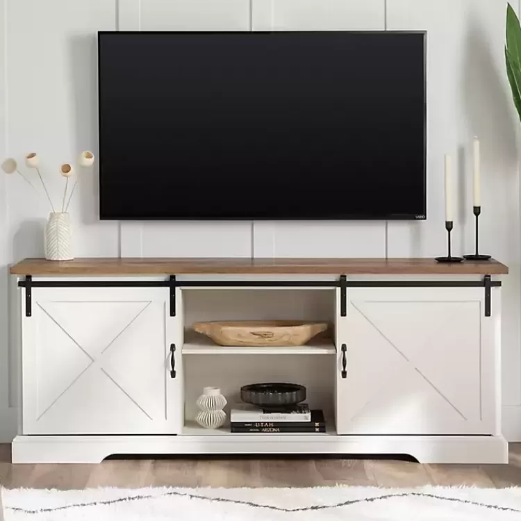 Sliding Barn Door Media Cabinet>Kirklands Home Fashion