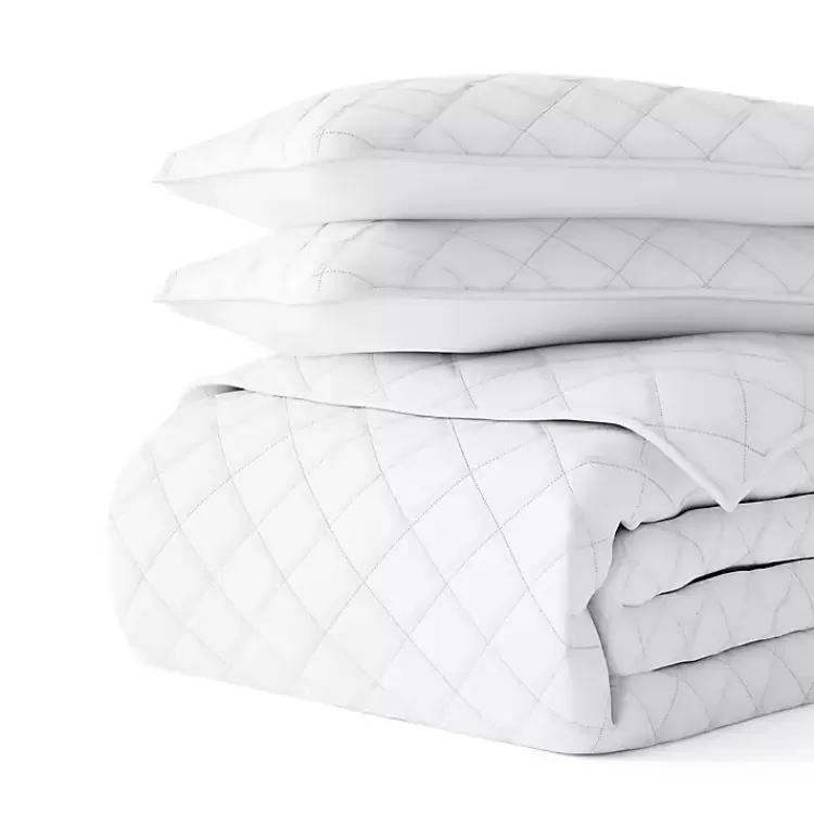 white_stitched_diamond_pc_queen_quilt_set_2.webp Stitched Diamond 3-pc. Queen Quilt Set>Kirklands Home Best