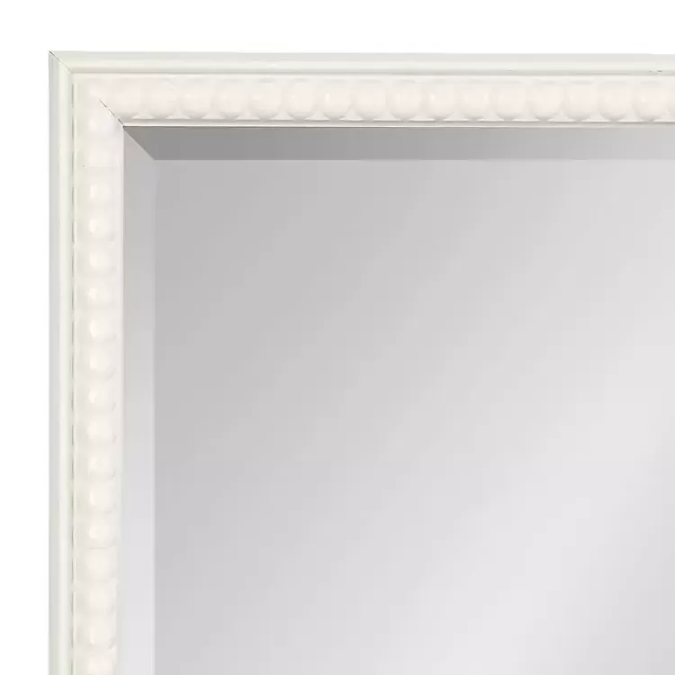 White Vintage Beaded Wall Mirror, 36 in.>Kirklands Home Outlet