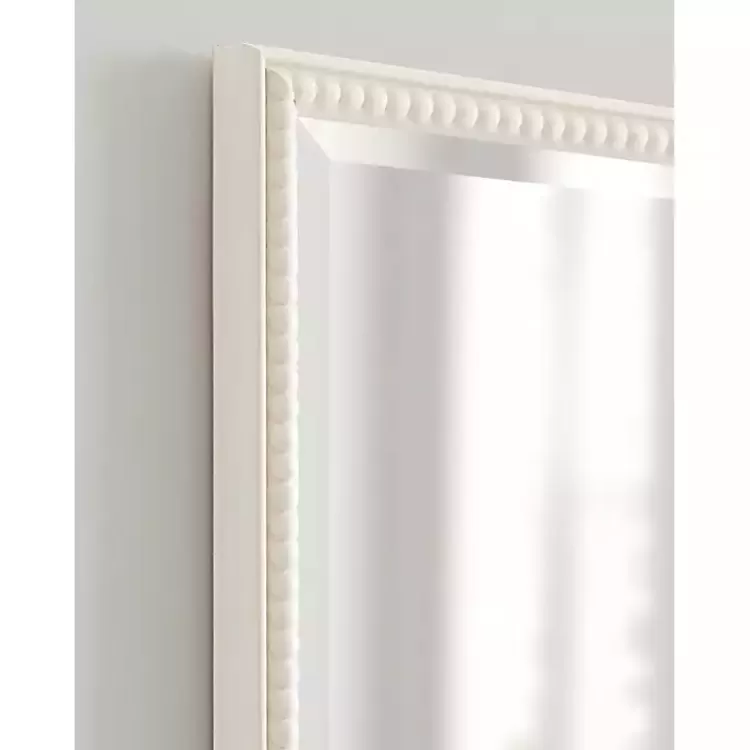 White Vintage Beaded Wall Mirror, 36 in.>Kirklands Home Outlet