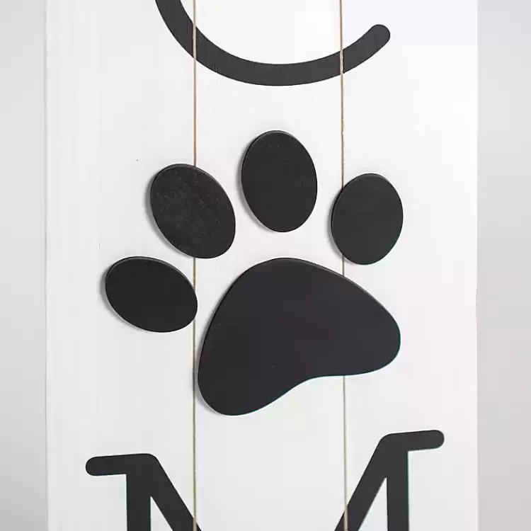 White Welcome Paw Print Porch Board>Kirklands Home Flash Sale