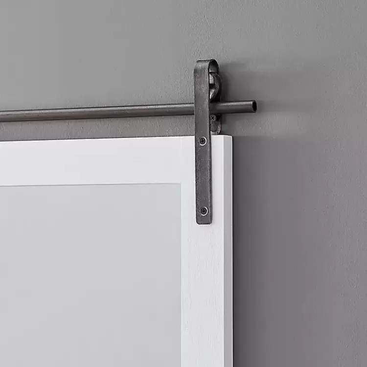 white_wood_barn_door_frame_with_shelf_wall_mirror_2.webp Wood Barn Door Frame with Shelf Wall Mirror>Kirklands Home Discount