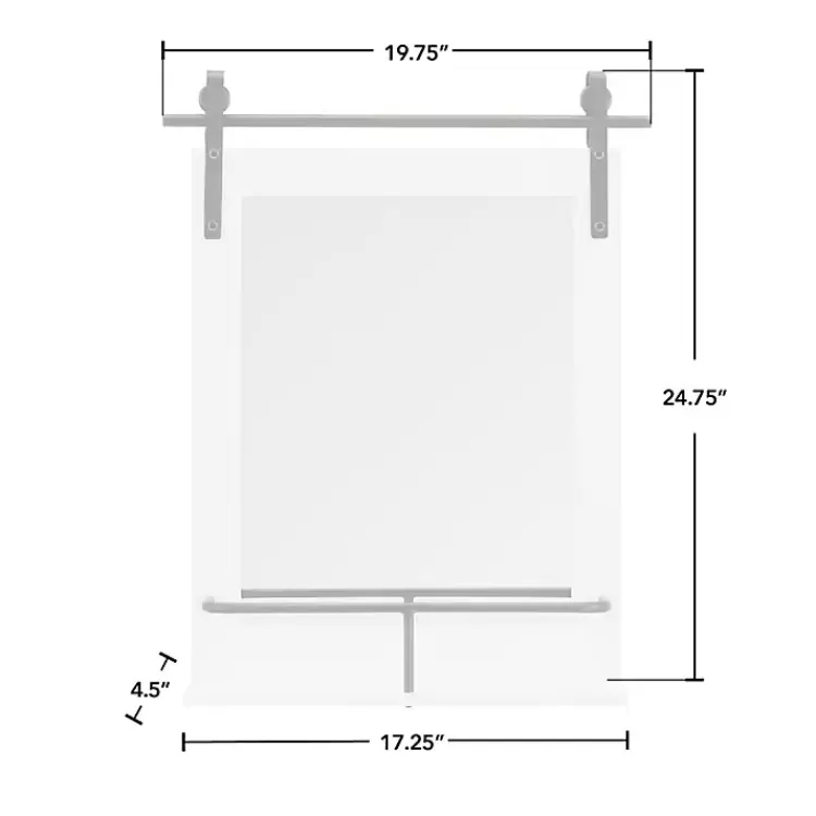 white_wood_barn_door_frame_with_shelf_wall_mirror_3.webp Wood Barn Door Frame with Shelf Wall Mirror>Kirklands Home Discount