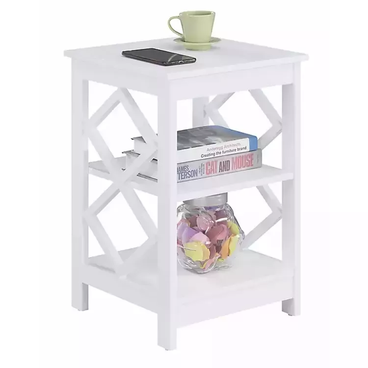 white_wood_diamond_tier_accent_table_2.webp Wood Diamond 2-Tier Accent Table>Kirklands Home Online
