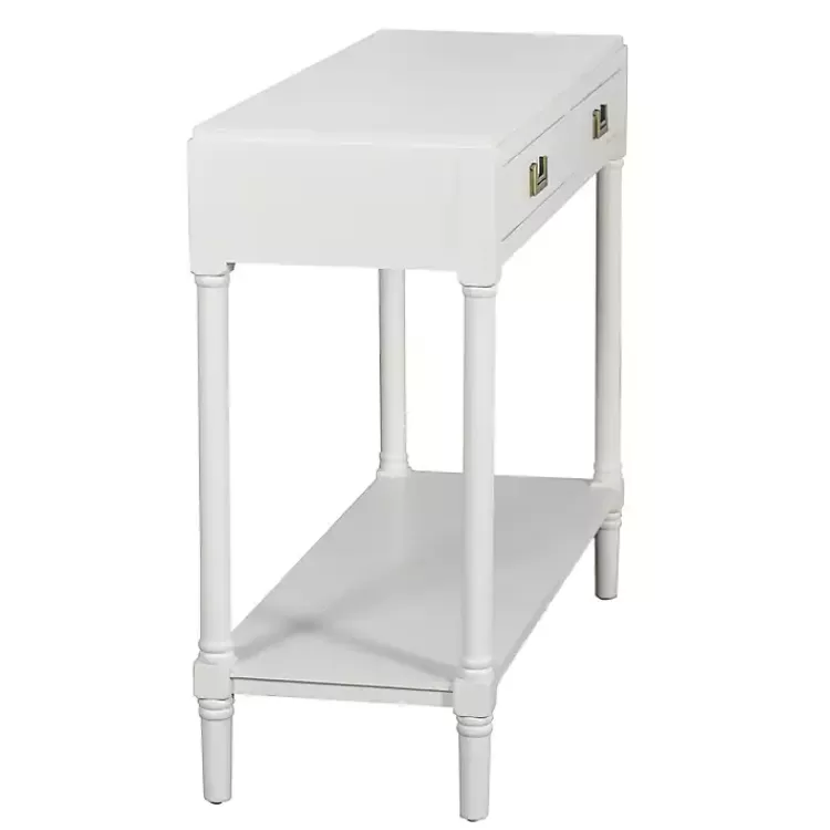 white_wood_drawer_layla_console_table_2.webp Wood 2-Drawer Layla Console Table>Kirklands Home Fashion