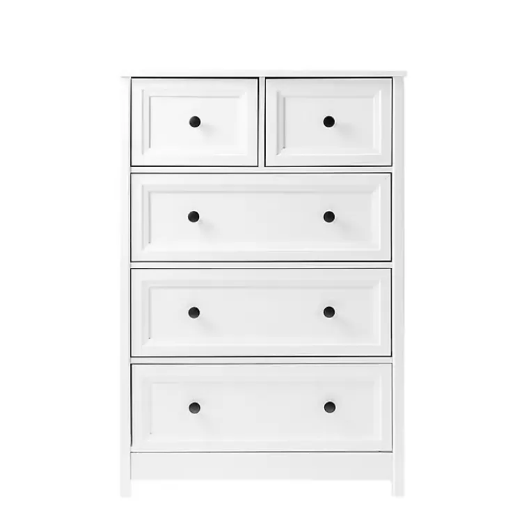 White Wood Five Framed Drawers Dresser>Kirklands Home Clearance