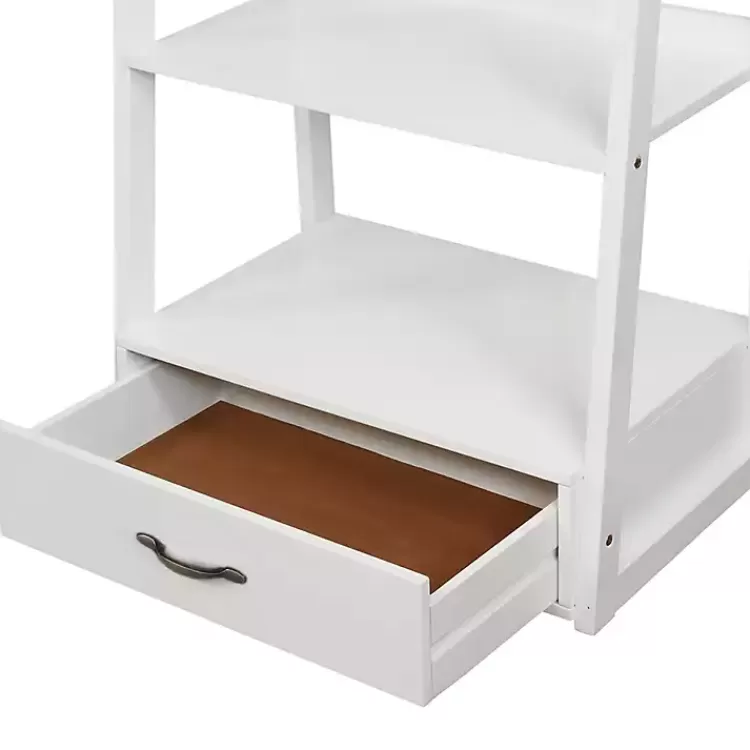 white_wood_shelf_leaning_bookshelf_5.webp Wood 5-Shelf Leaning Bookshelf>Kirklands Home Best