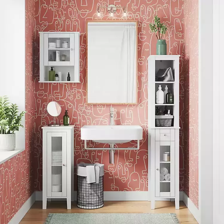 Wood Slim Single Glass Door Floor Cabinet>Kirklands Home Fashion