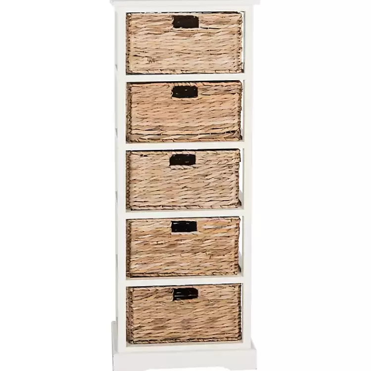 Wood 5-Tier Basket Storage Shelf>Kirklands Home Fashion