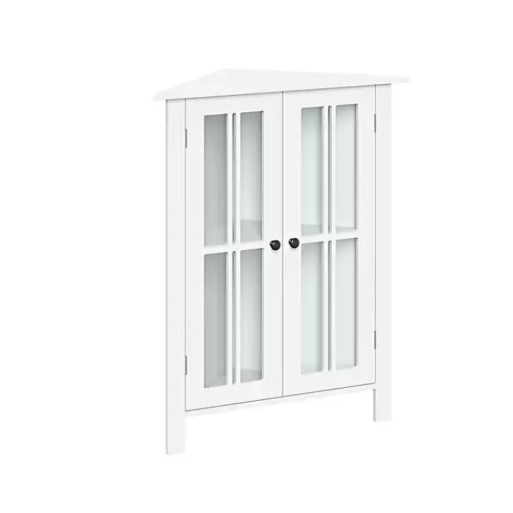 Wood Two Pane Glass Doors Corner Cabinet>Kirklands Home Cheap