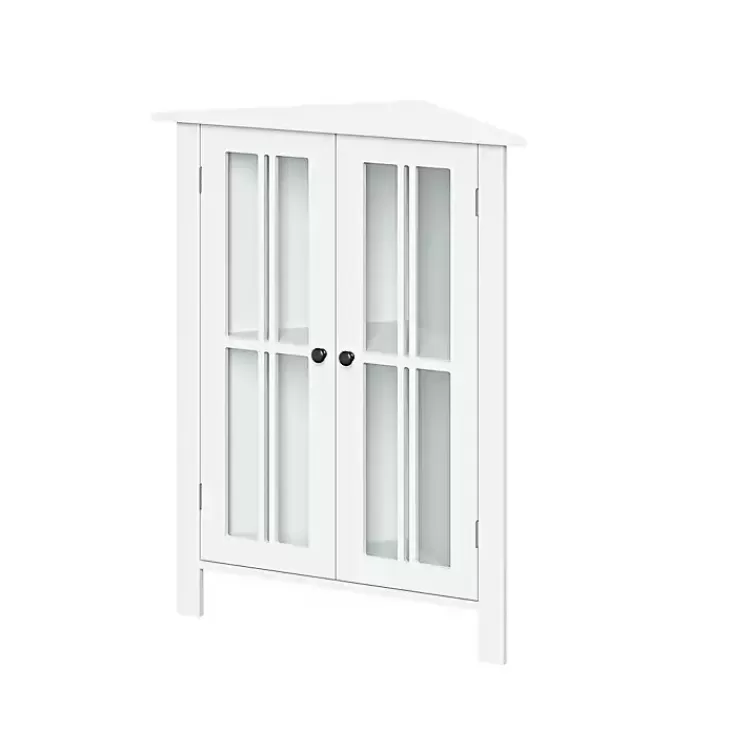 Wood Two Pane Glass Doors Corner Cabinet>Kirklands Home Cheap