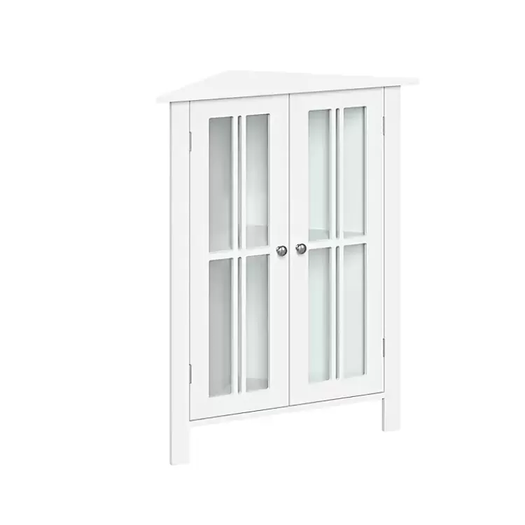 Wood Two Pane Glass Doors Corner Cabinet>Kirklands Home Cheap