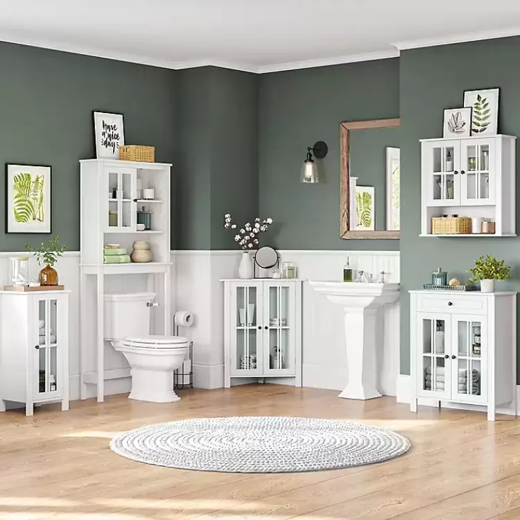 Wood Two Pane Glass Doors Corner Cabinet>Kirklands Home Cheap