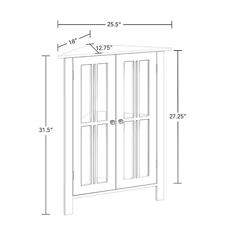 Wood Two Pane Glass Doors Corner Cabinet>Kirklands Home Cheap