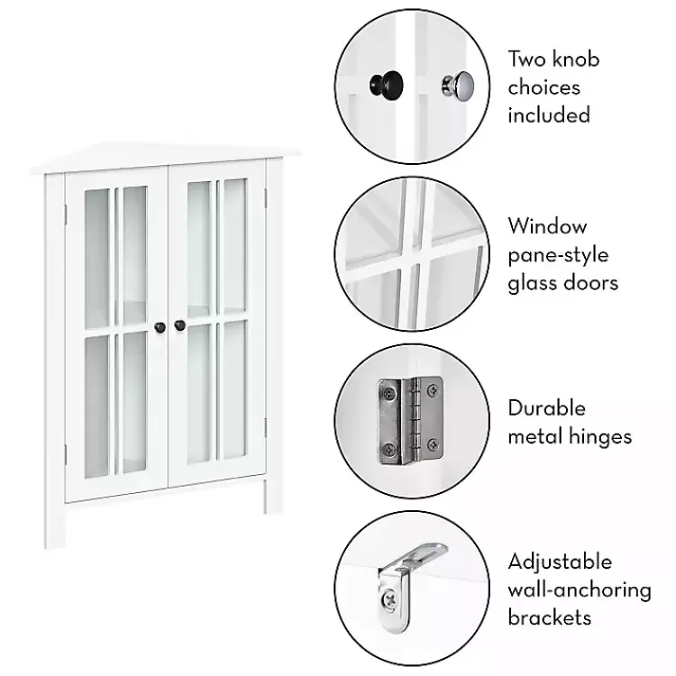 Wood Two Pane Glass Doors Corner Cabinet>Kirklands Home Cheap