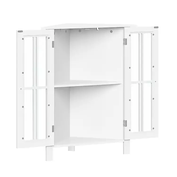 Wood Two Pane Glass Doors Corner Cabinet>Kirklands Home Cheap