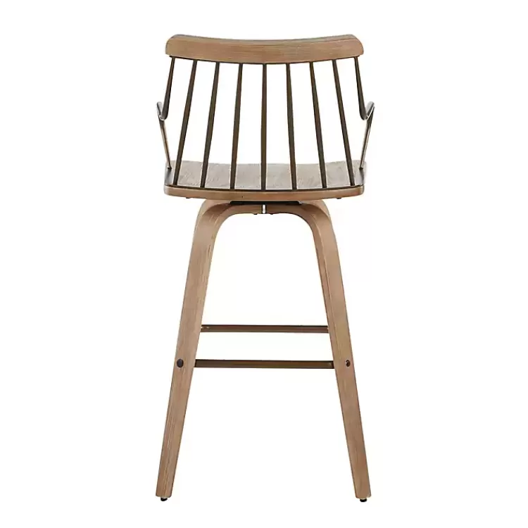 whitewash_poplar_wood_swivel_counter_stool_2.webp Whitewash Poplar Wood Swivel Counter Stool>Kirklands Home Store