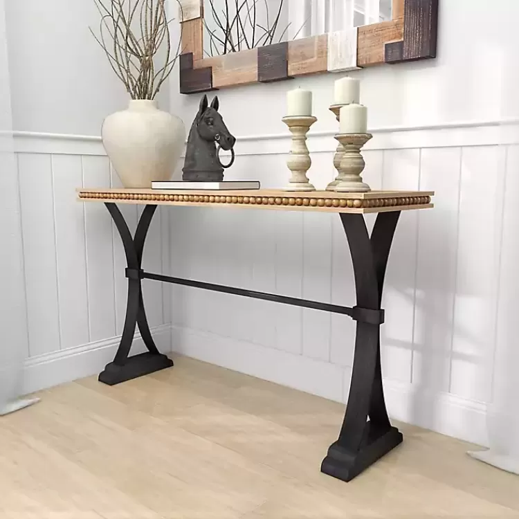 wood__metal_trestle_base_console_table_7.webp Wood & Metal Trestle Base Console Table>Kirklands Home Fashion