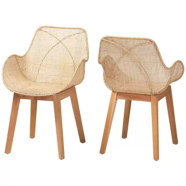Wood and Rat Flared Dining Chairs, Set of 2>Kirklands Home Flash Sale