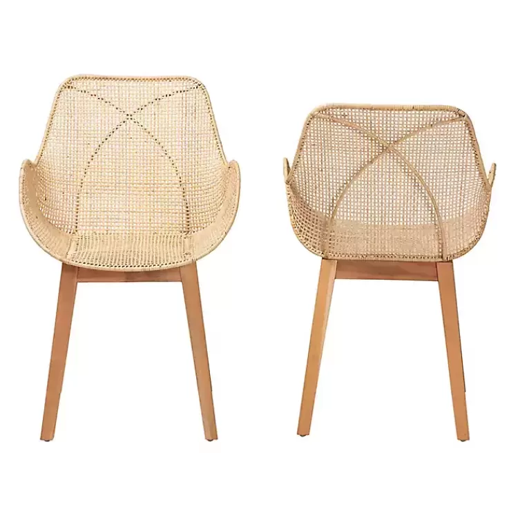 Wood and Rat Flared Dining Chairs, Set of 2>Kirklands Home Flash Sale
